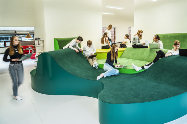 Creative learning spaces at Buddinge School, Denmark, a flexible learning space design by Rosan Bosch Studio