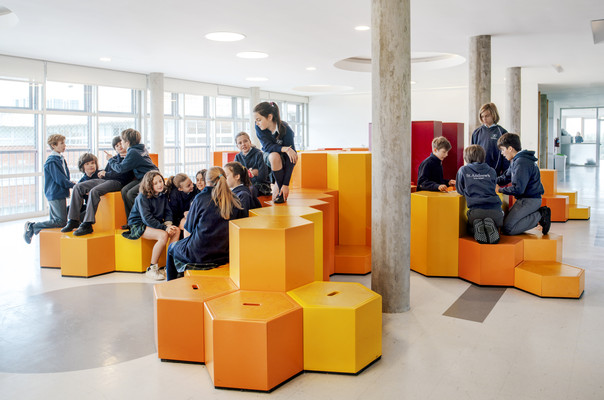 Playful learning space at the IB school St. Andrew’s Scots School in Argentina offers an innovative school design by Rosan Bosch Studio